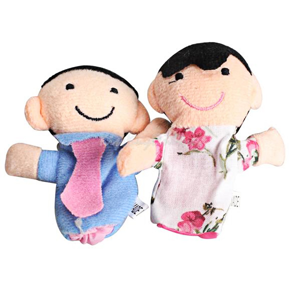 Set 6 búp bê vải gắn ngón tay hình gia đình độc đáo xinh xắn