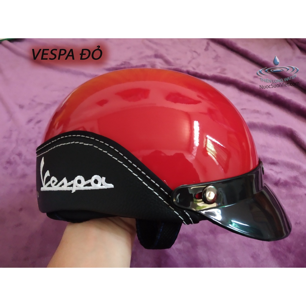 Nón Bảo Hiểm Viền Da Vespa Chống Trầy - Mũ Bảo Hiểm Nửa Đầu Chất Lượng