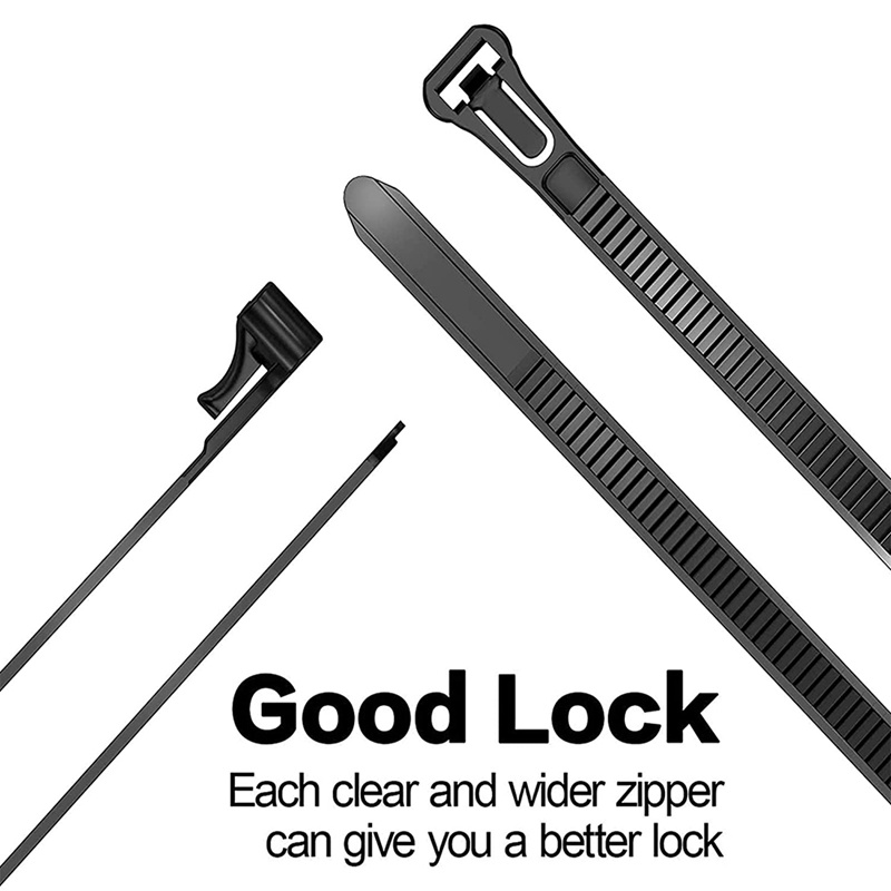 Set 100 Dây Rút Nylon Màu Đen Dày Dặn 12Inch Chịu Lực Tốt 100Lb