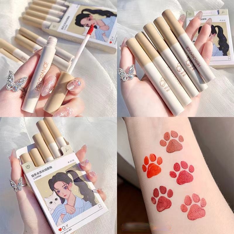 Bộ son môi trang điểm HERORANGE hiệu ứng gương/ lì thời trang