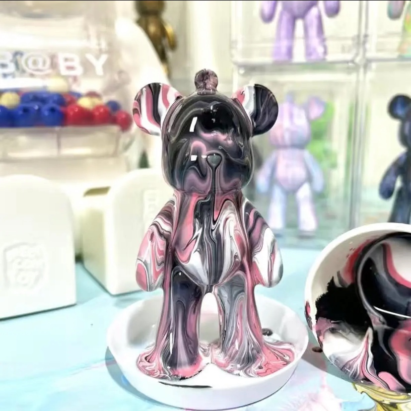 (MẪU MỚI, NHIỀU MÀU) Móc chìa khóa Bearbrick đổ màu tự làm handmade DIY hot trend quà tặng cho bạn bè, người yêu
