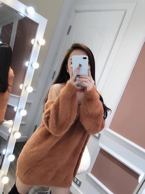 Váy len lông pha lưới