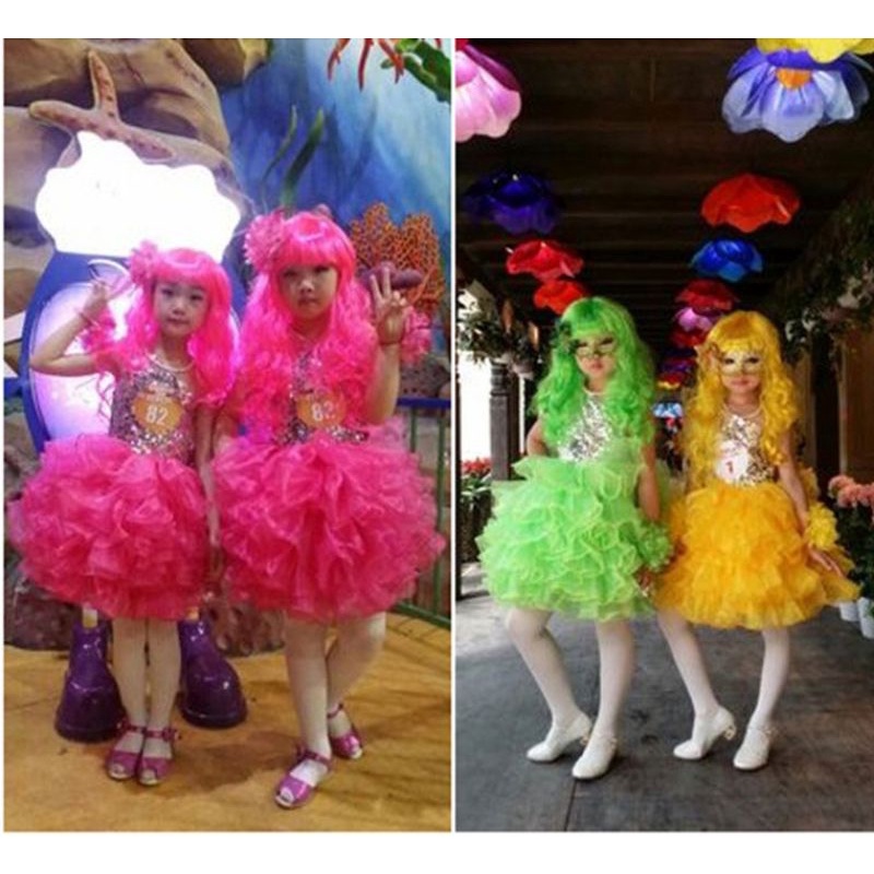 Tóc giả hoá trang Cosplay Halloween nhiều màu sắc bằng sợi tổng hợp cực kỳ đẹp mắt
