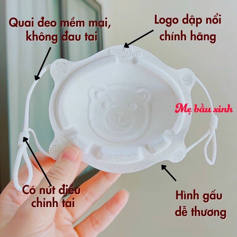 SET 3 KHẨU TRANG GẤU UNIMASK 3D CHO BÉ TỪ SƠ SINH