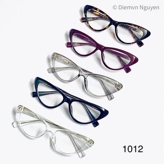 Gọng kính cận mắt mèo cho nữ 1012, chất Acetate cực bền, Form dễ đeo