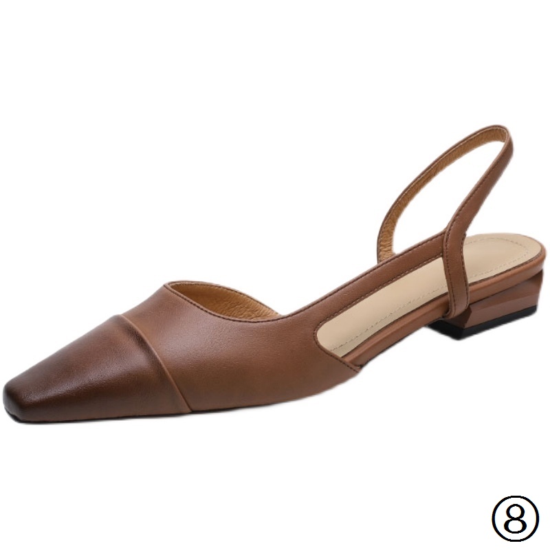 Ins Giày Sandal Hở Ngón Mũi Vuông Hở Một Ngón Đế Bằng Bằng Da Thật Đánh Bóng Phong Cách Cực Chất Cao Cấp Dành Cho Bạn Nữ