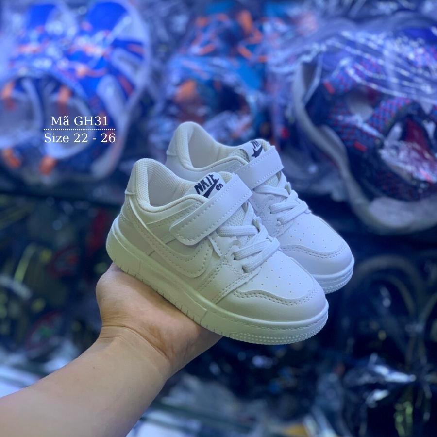 Giày trắng cho bé trai bé gái LIMIBABY thể thao da mềm nhẹ êm chân kháng khuẩn đi học đi chơi mùa hè dẽ thương GH31