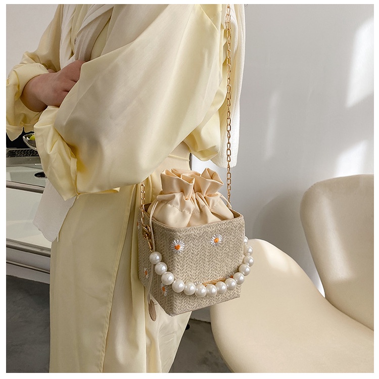 Túi Xách Nữ Đan Rơm Thủ Công Thời Trang Hàn Quốc 2021