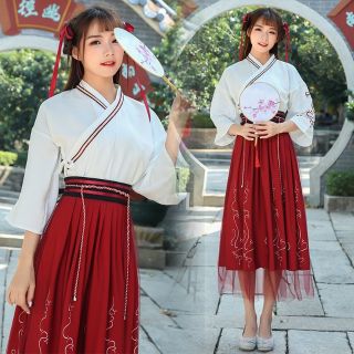 [HOT] Hán phục cách tân thêu hoa bỉ ngạn đỏ