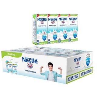 Thùng 48 hộp sữa tiệt trùng ít đường Nestlé NutriStrong 180ml