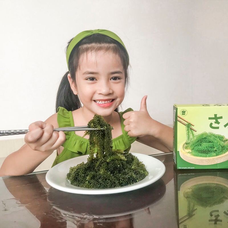 Rong nho tách nước SABUDO ăn kèm Nước chấm sốt mè rang Kewpie