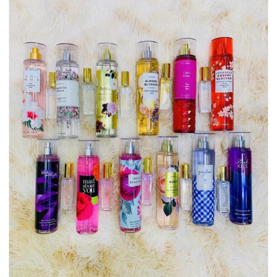 [Chọn mùi-10ml mini] Xịt thơm toàn thân lưu hương Bath and Body Works 10ml - Body Mist STORE