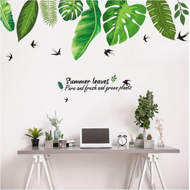 Decal trang trí tường - Lá Dương Xỉ