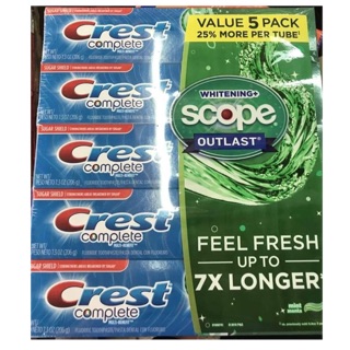 [Date 2020]-Kem đánh răng Crest Complete 206g của Mỹ
