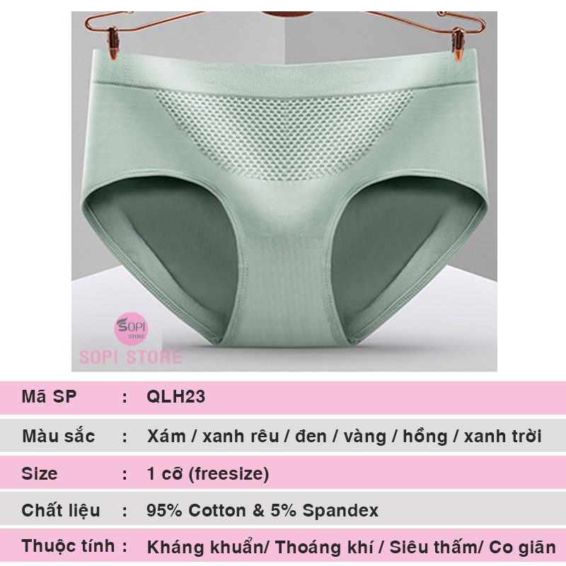 Quần lót nữ cotton tổ ong 3D xuất Nhật freesize, quần lót nâng mông siêu co giãn kháng khuẩn QLH23 - Sopi Store | BigBuy360 - bigbuy360.vn