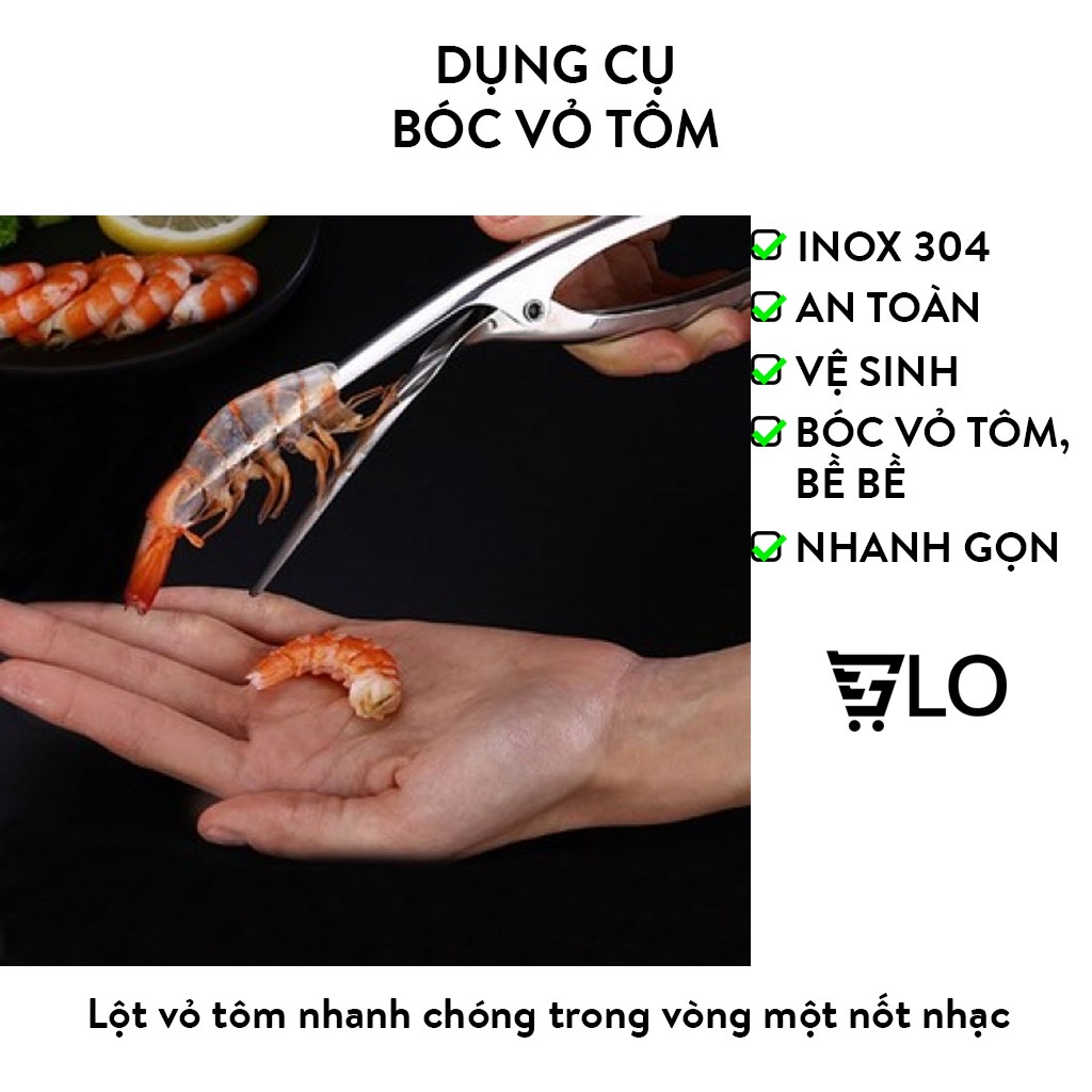 Dụng Cụ Bóc Vỏ Tôm Inox Tiện Lợi