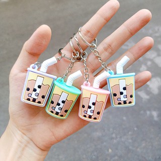 Móc khóa cao su ly trà sữa siu cute