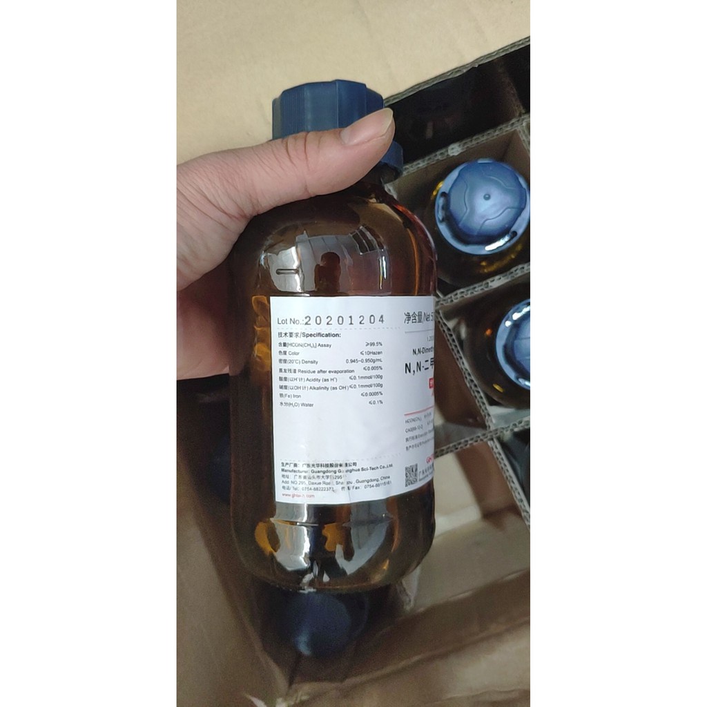 Hoá chất N,N-Dimethylformamide CAS 68-12-2 C3H7NO DMF chai 500ml
