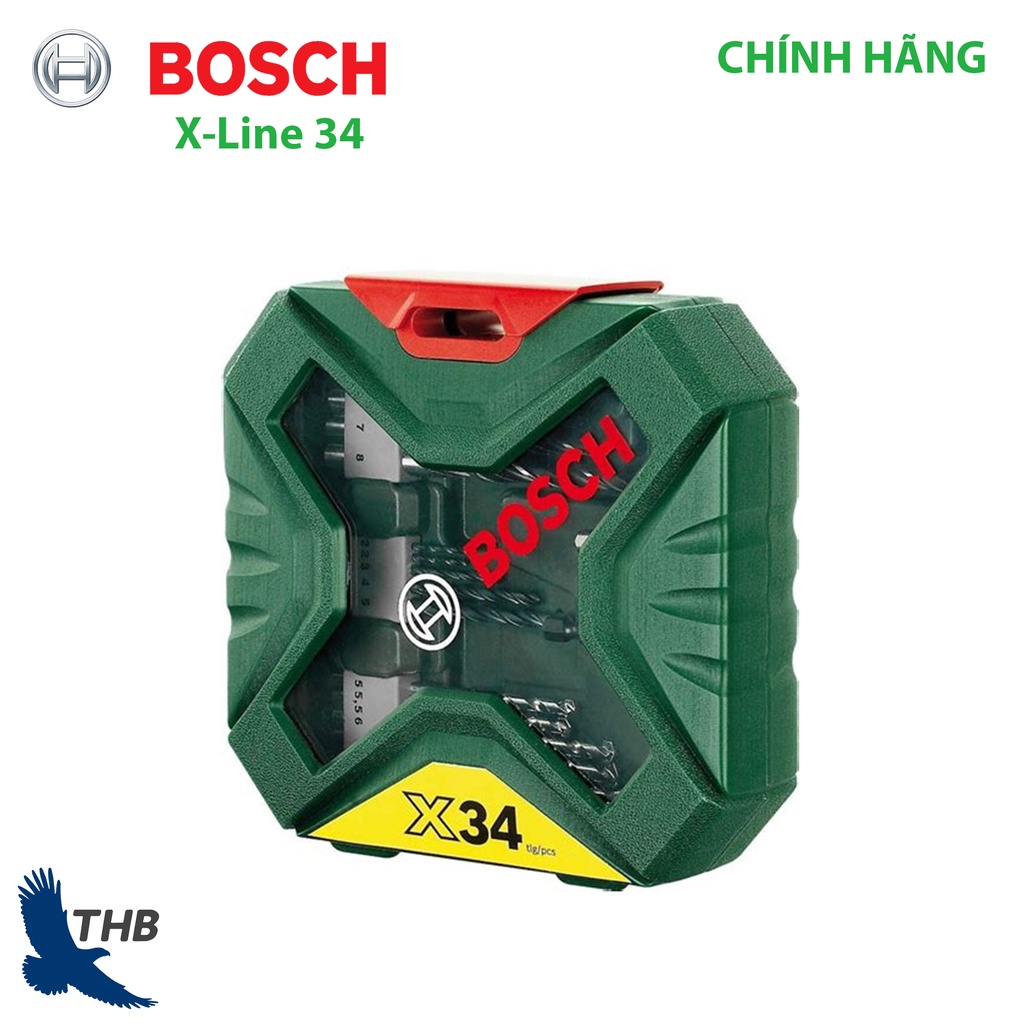 Bộ mũi khoan và vặn vít Bosch X-Line 34 món 2607010608