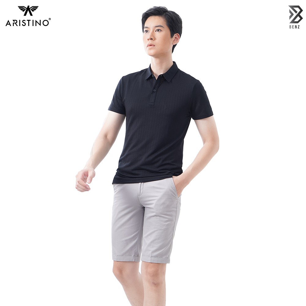 Áo thun nam Aristino màu Đen,Chất liệu Cupro - APS028S9