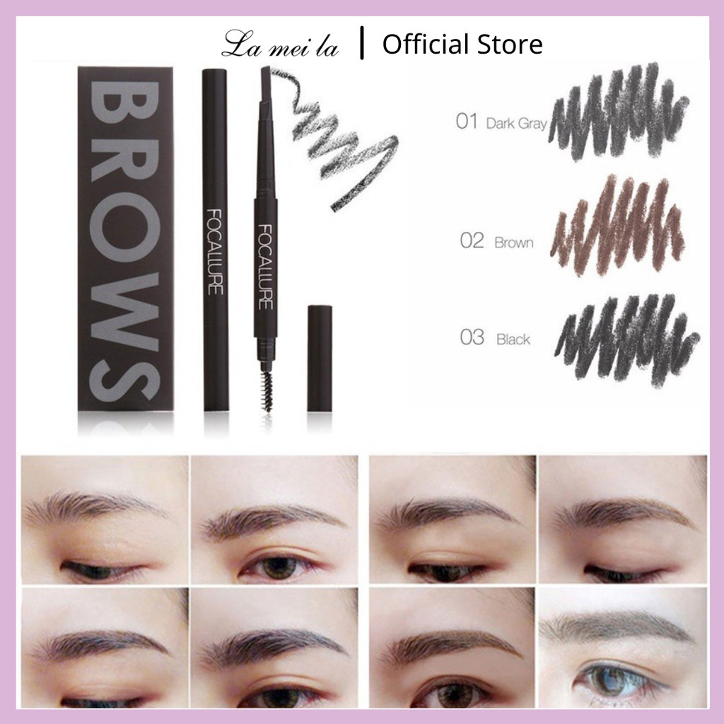 Chì kẻ lông mày hai đầu Focallure BROWS FCKM1