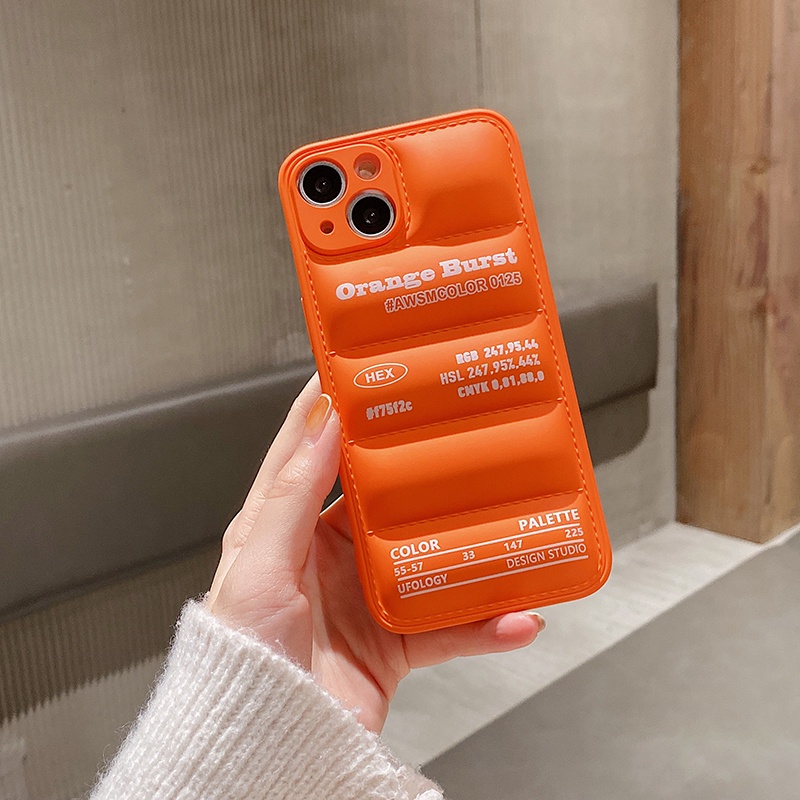 Ốp Điện Thoại TPU Mềm In Chữ Màu Cam Cho iPhone 7 8 Plus XS XR 11 12 13 Pro Max