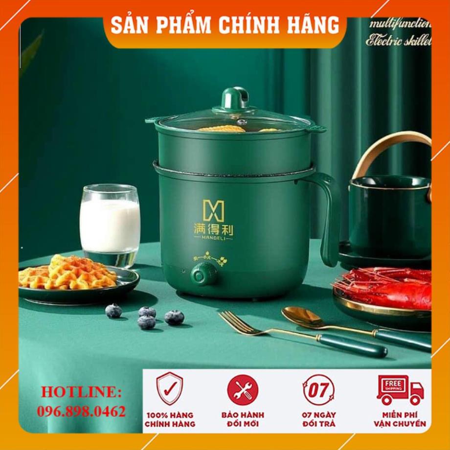 [CHÍNH HÃNG-FREESHIP] Nồi Điện Đa Năng Cao Cấp, Nồi Lẩu Điện Mini Nồi Cơm Điện Mini Đa Năng, Ca Nấu Mì Chống Dính 1.8L