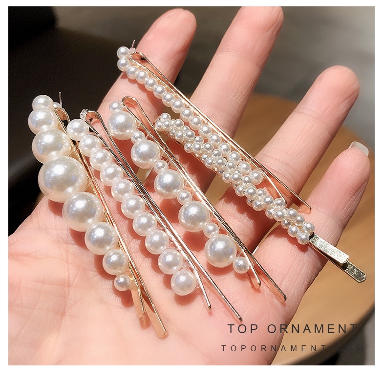 Bộ kẹp tóc ngọc trai nhân vật hoạt hình Handmade phong cách mới cho nữ