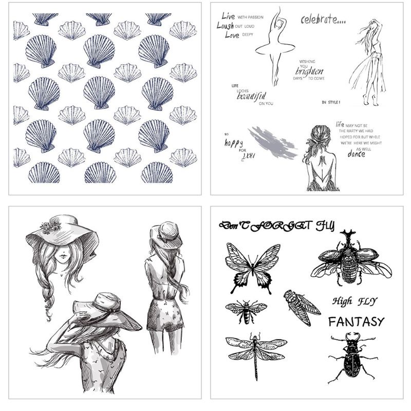 Tem Silicon Trong Suốt Hình Cô Gái Dùng Trang Trí Album Ảnh Diy | BigBuy360 - bigbuy360.vn