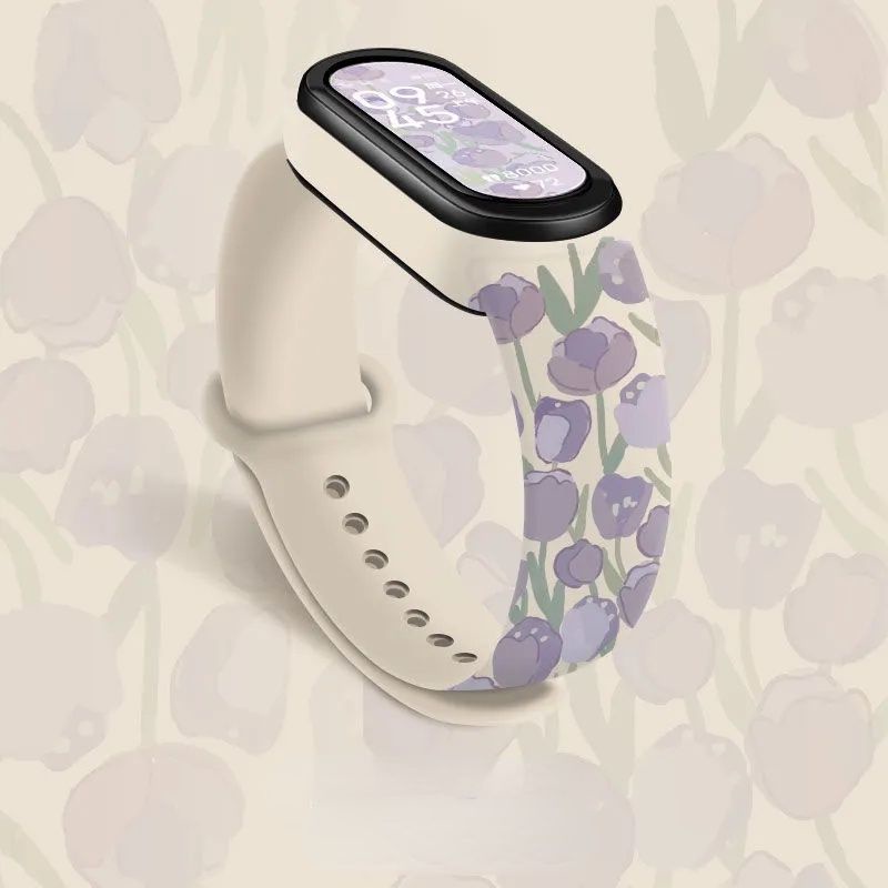 Miband 7 - Dây đeo họa tiết hoa cỏ dành cho Xiaomi Miband 7/ Mi band 7