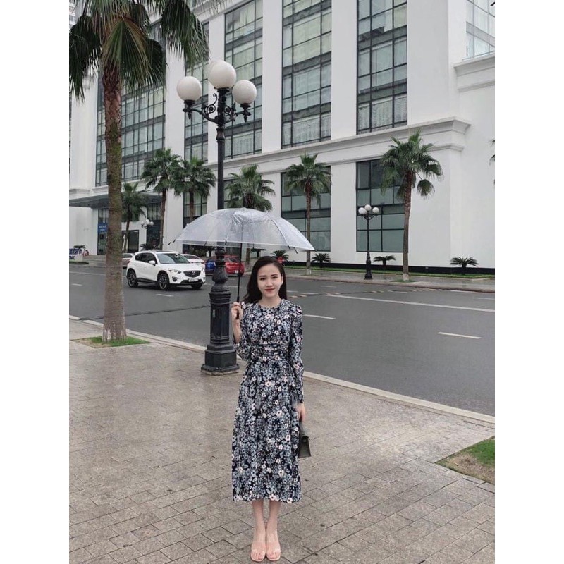 VÁY MAXI HOA XANH DÀI TAY TIỂU THƯ | BigBuy360 - bigbuy360.vn