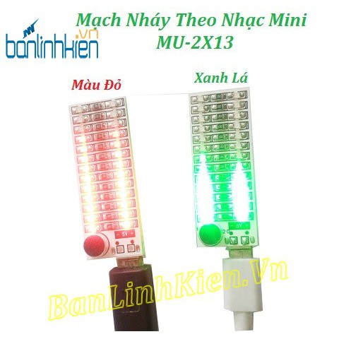 [Flash Sale] Mạch Nháy Theo Nhạc Mini MU-2X13 Xanh Lá