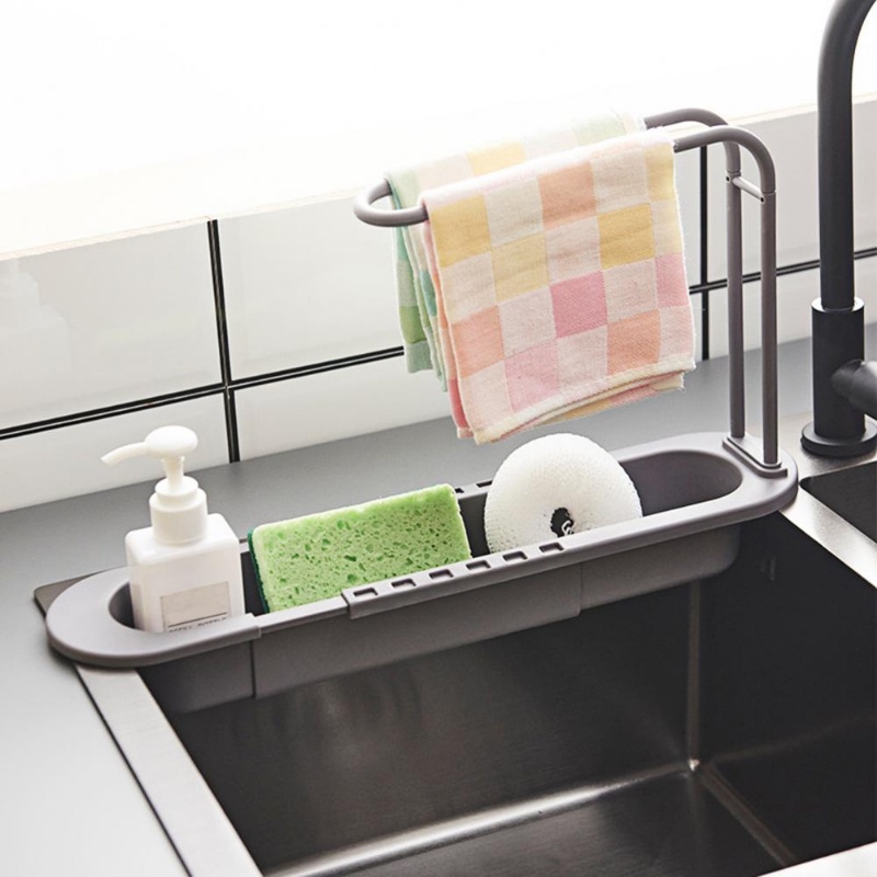 Giá Đỡ Hai Tầng Có Thể Tháo Rời Đựng Xà Phòng Mút Rửa Chén Tiện Dụng
