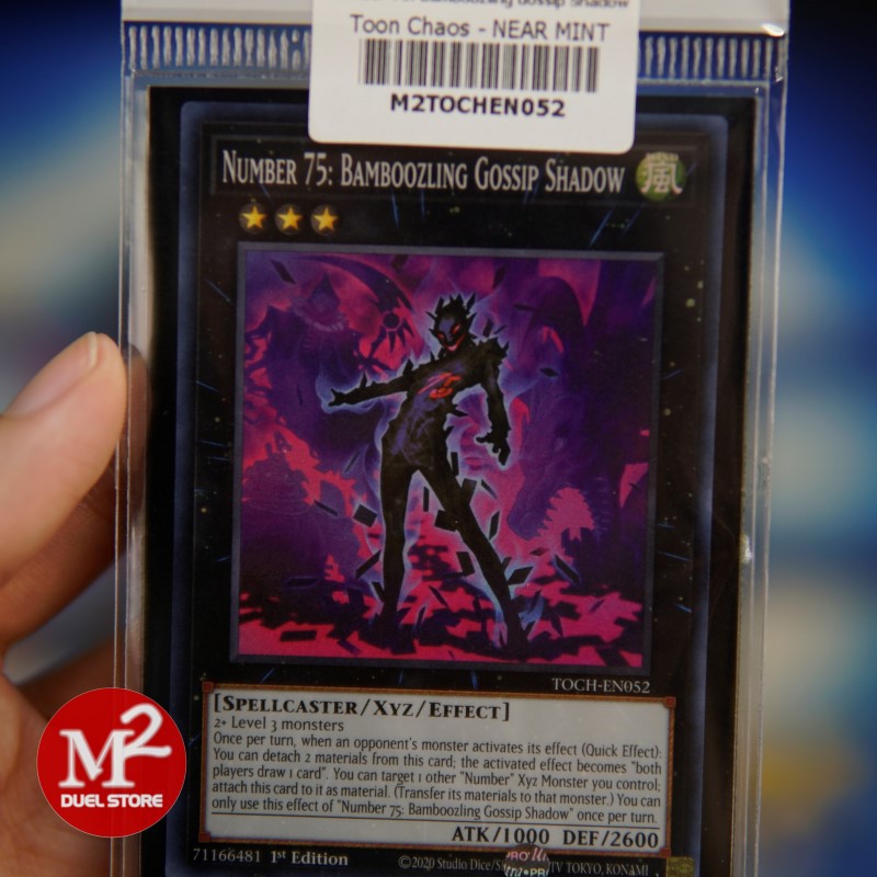 Lá bài Yugioh TOCH-EN052 Number 75: Bamboozling Gossip Shadow - Super Rare - Đóng gói theo tiêu chuẩn M2SCCQ-Lite