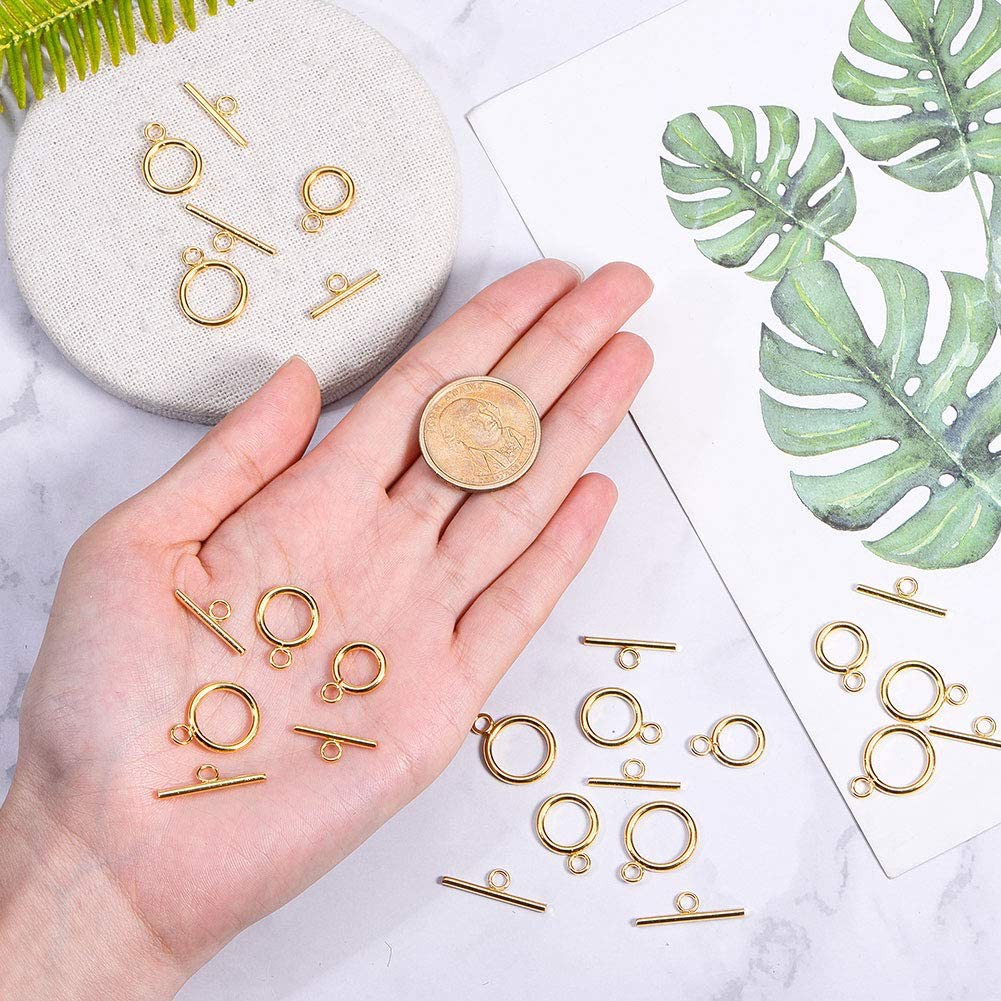 1~10 Set móc nhẫn BENECREAT bằng thép không gỉ 304 mạ màu