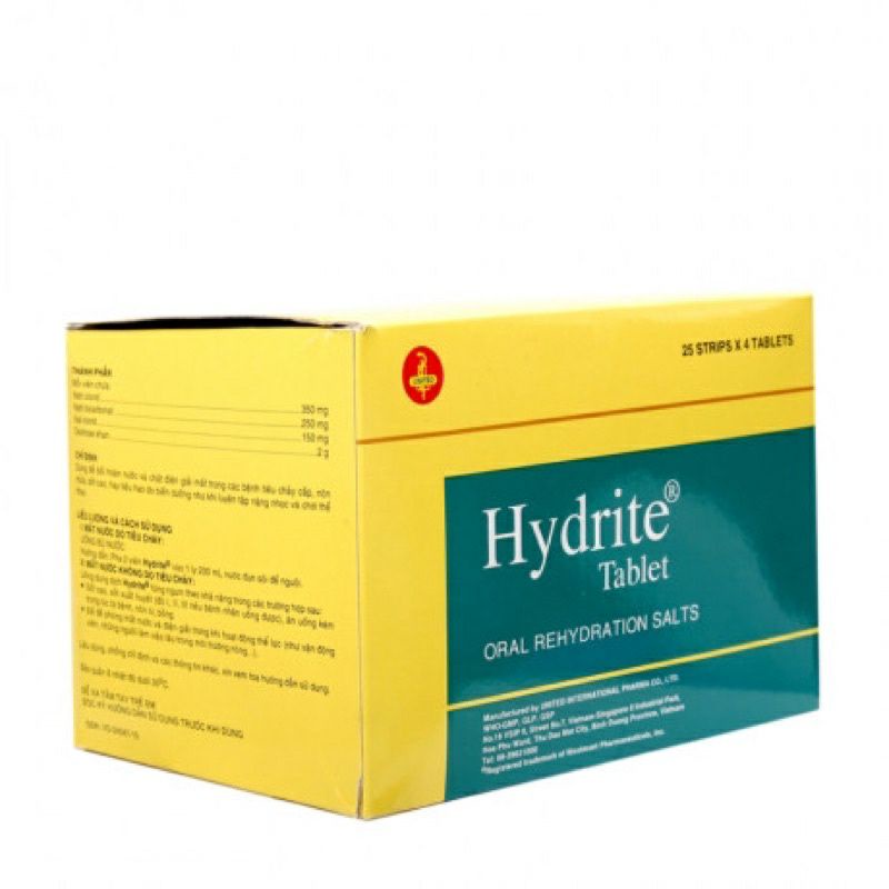 Viên bù nước và chất điện giải Hydrite  ⚡ DEAL SỐC  ⚡ Sử dụng cho cả người lớn và trẻ em 1 vỈ 4 viên