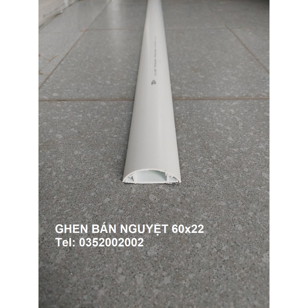 Ghen bán nguyệt D60 60x22, nẹp nhựa bán nguyệt đi dây điện dưới sàn hoặc dán tường