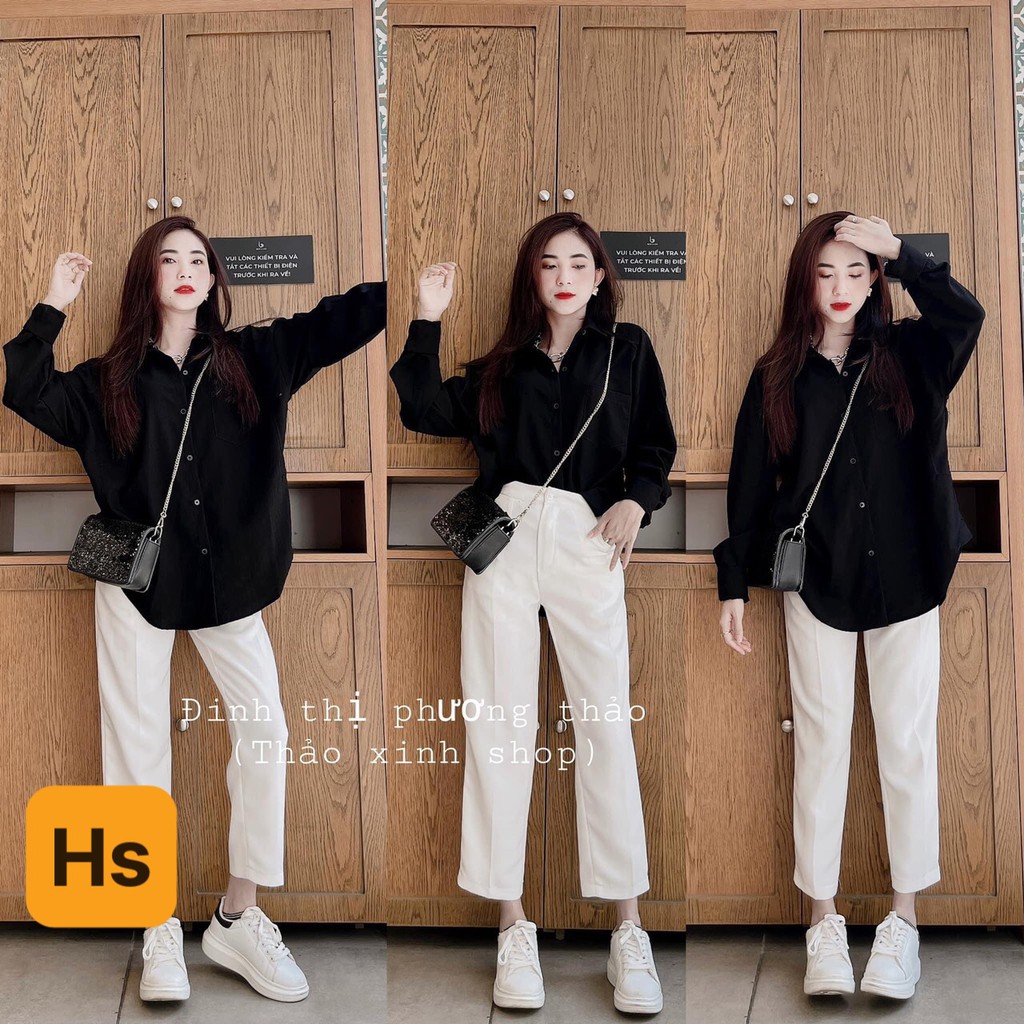 💃 Bộ Áo Sơ Mi Quần Culottes Đũi Dáng Dài 3 Màu | BigBuy360 - bigbuy360.vn