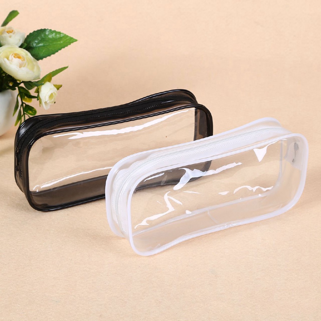 Túi Đựng Bút Bằng PVC Trong Suốt Sức Chứa Lớn Có Khóa Kéo Tiện Dụng Cho Học Sinh