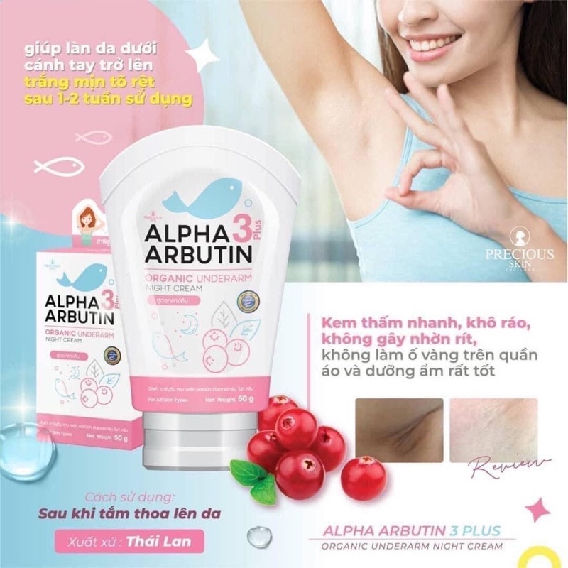 Kem dưỡng trắng giảm thâm nách Alpha Arbutin 3 Plus Của Thái Lan