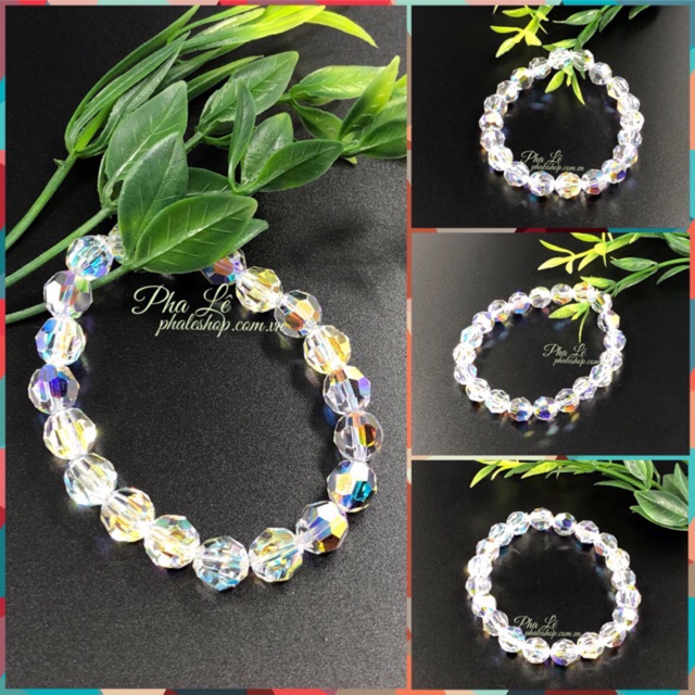 Vòng Tay Pha Lê Tròn Trắng 08mm Được Thiết Kế Từ Pha Lê Swarovski