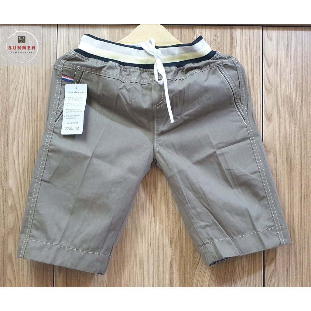 Quần Short Kaki Lưng Thun Nam Co Giãn Cap Cấp Vải Mềm Mịn SUNMEN Size Từ 40-85kg