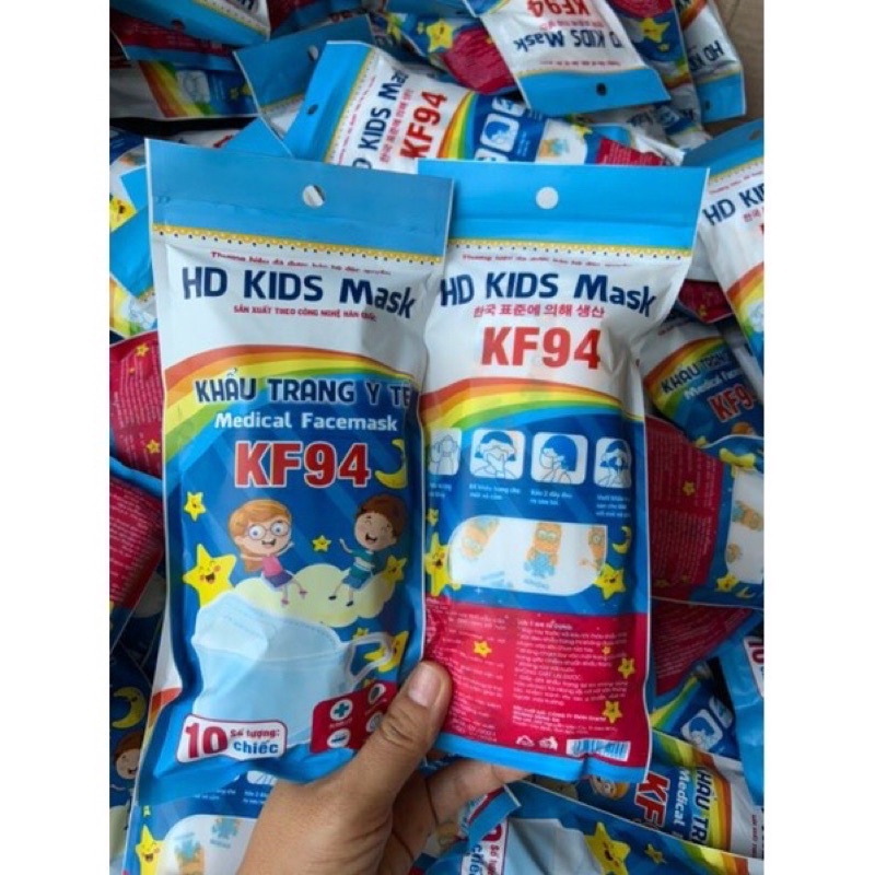 gói 10 khẩu trang 4D trẻ em in họa tiết KF94