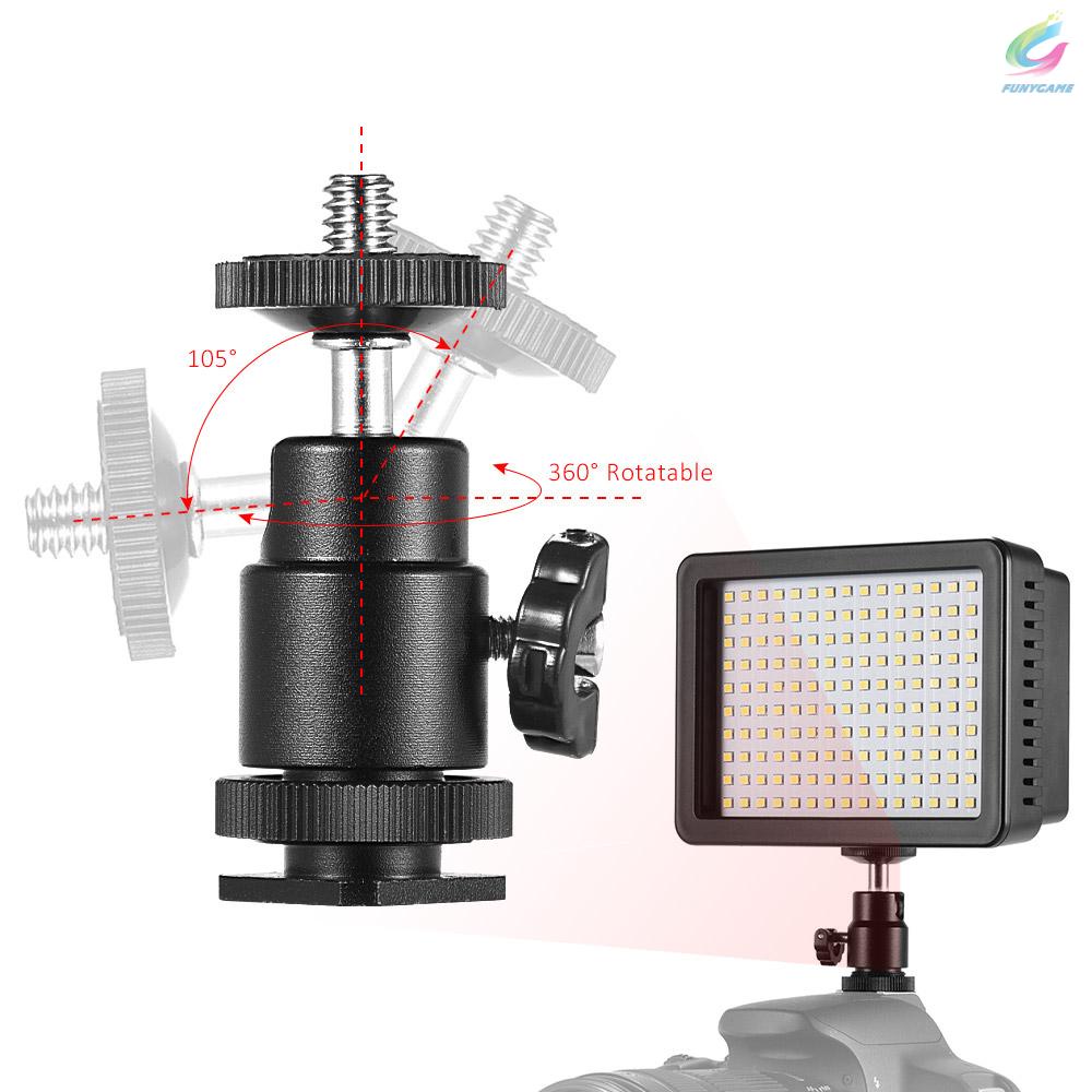 FY Andoer W160 LED Video Light Camera Lamp Dimmable 5600K Color Temperaure with 3 Filters/ 2200mAh F550 Battery/ Power Adapter/ Mini Ball Head/ Carrying Bag Studio Portrait Lighting Kit