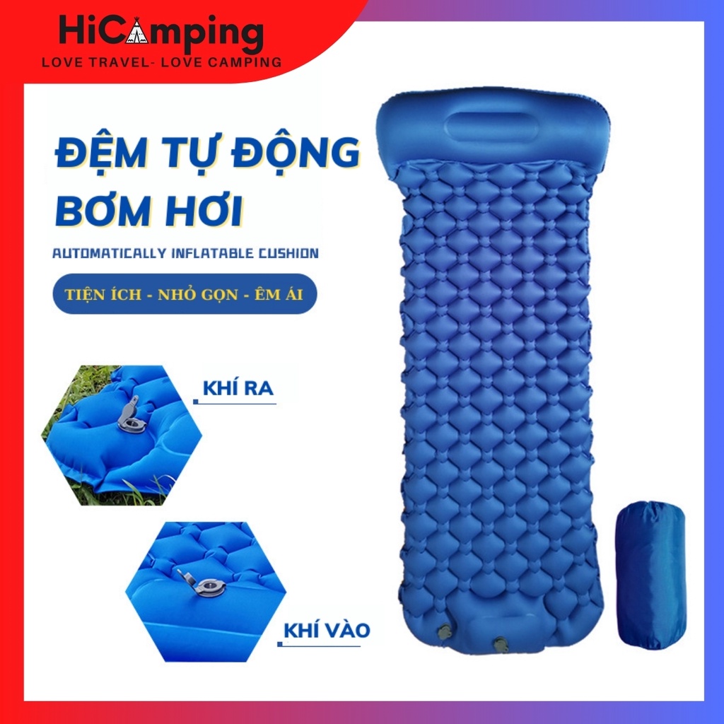 [FREESHIP 20K]Đệm hơi/Nệm hơi kèm gối-  siêu nhẹ, đa năng tiện dụng cho cắm trại/dã ngoại