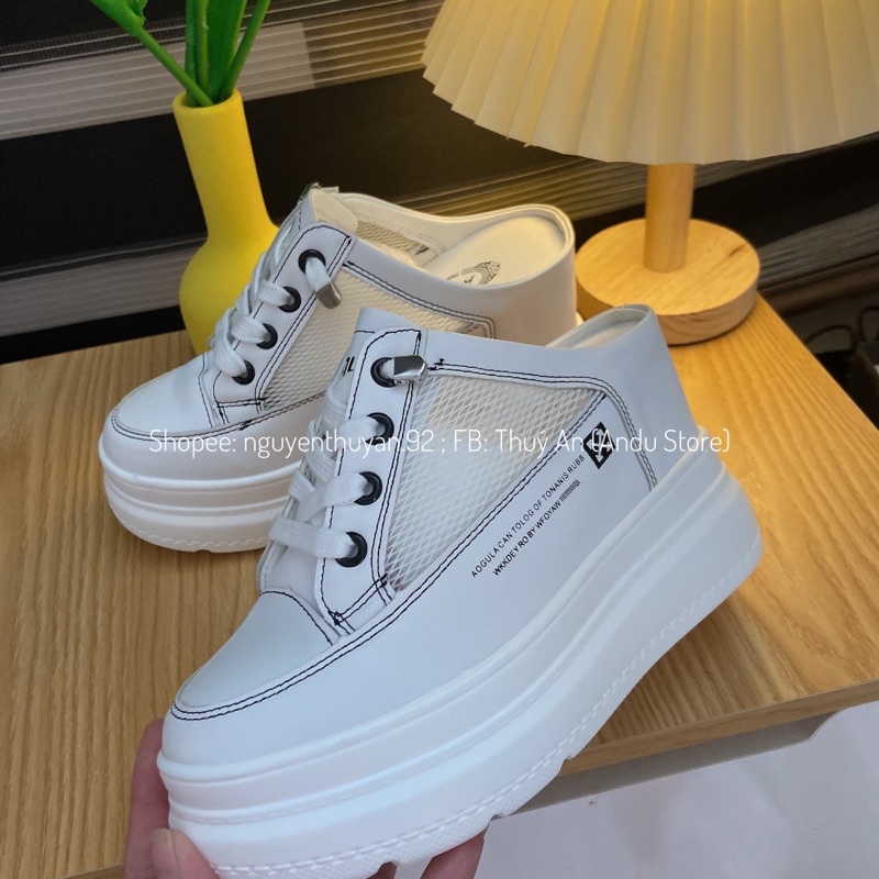 Giày sục thể thao độn đế 9cm cao cấp⚡️ANDU STORE⚡️[Video,Ảnh thật)