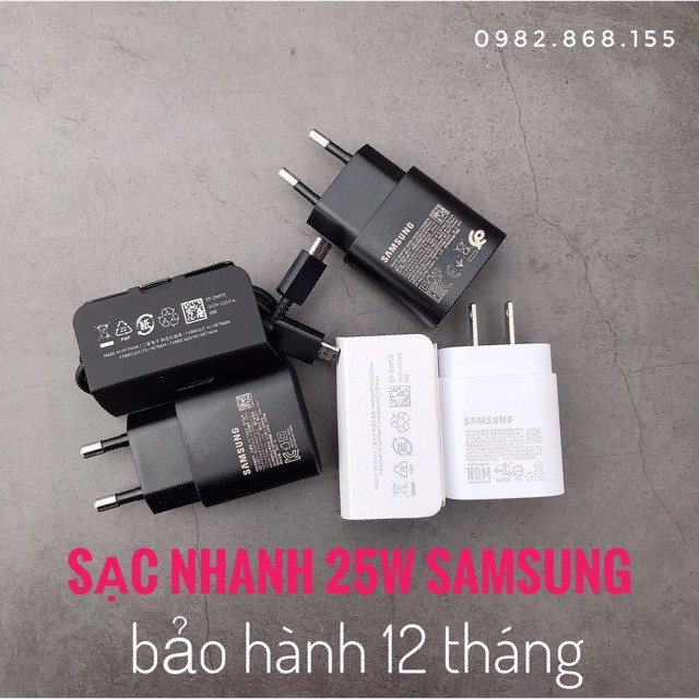 Bộ sạc nhanh 25w SAMSUNG chân type C. Hỗ trợ sạc nhanh không nóng máy hại pin