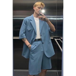 [TAS9] ĐỒ BỘ VEST NAM, ĐỒ BỘ NAM ĐẸP, ĐỒ BỘ MÀU XANH - LJINSTORE