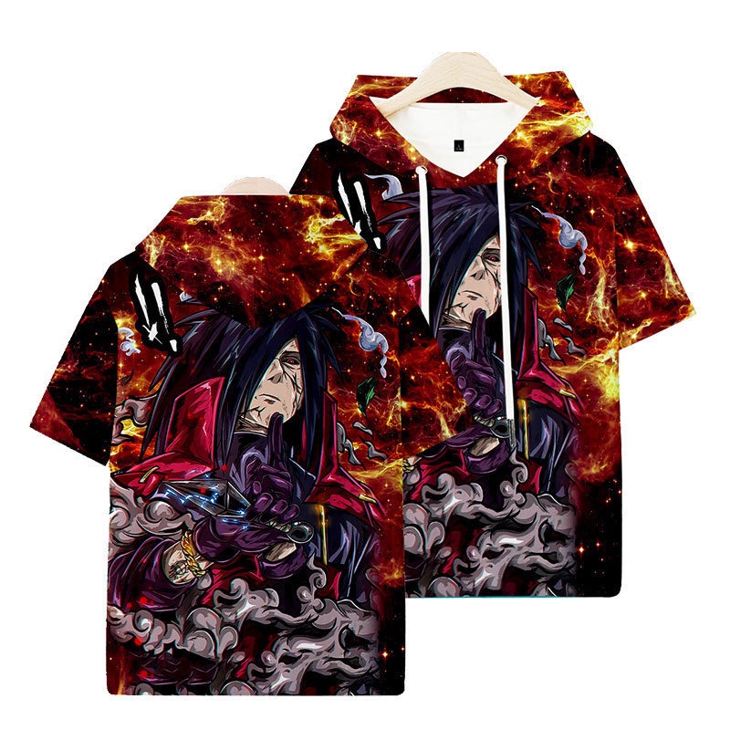 Áo Hoodie Ngắn Tay In Hình Anime Naruto Phối Màu Cá Tính