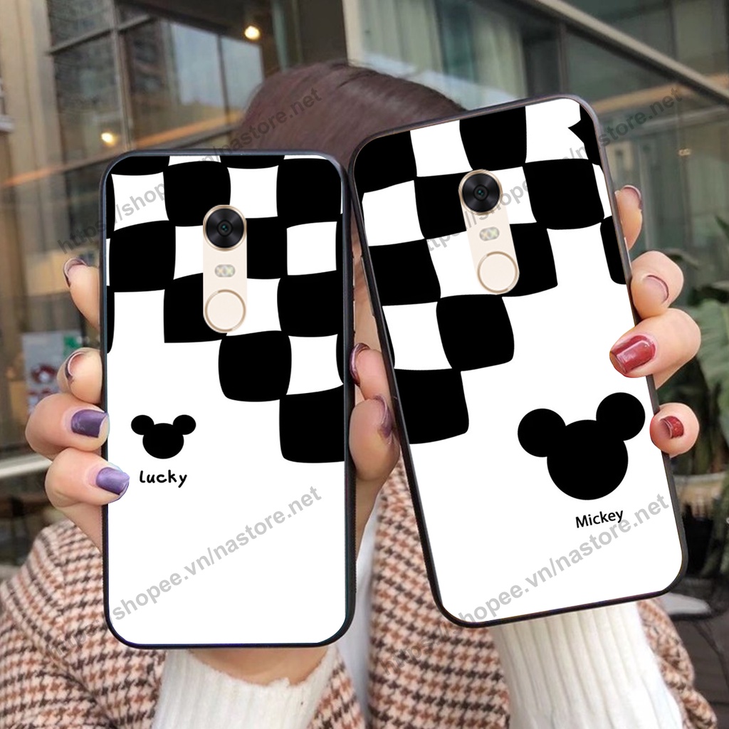 Ốp lưng Xiaomi Redmi Note 3 / Redmi Note 4/ Note 4x / Redmi 5 / Redmi 5 Plus trái tim họa tiết caro, mikey cute
